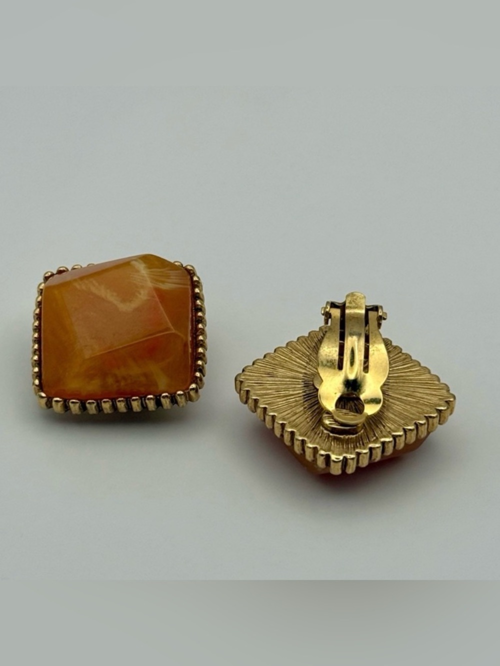 Vintage Joan Rivers Clip On Earrings Gold Tone